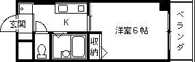 グランデール清華(1K/2階)の間取り写真