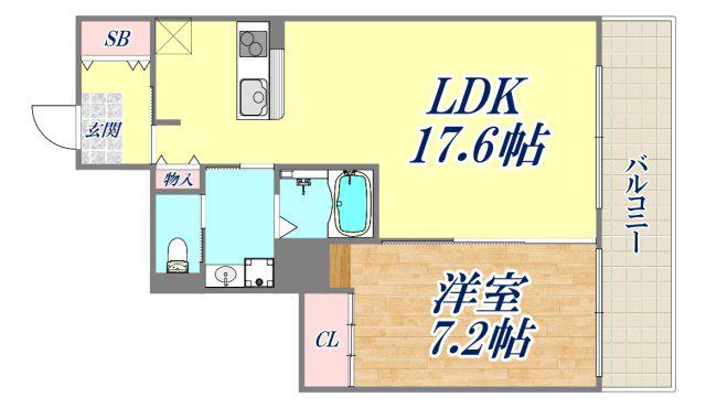 ザ・レジデンス芦屋スイート(1LDK/20階)の間取り写真