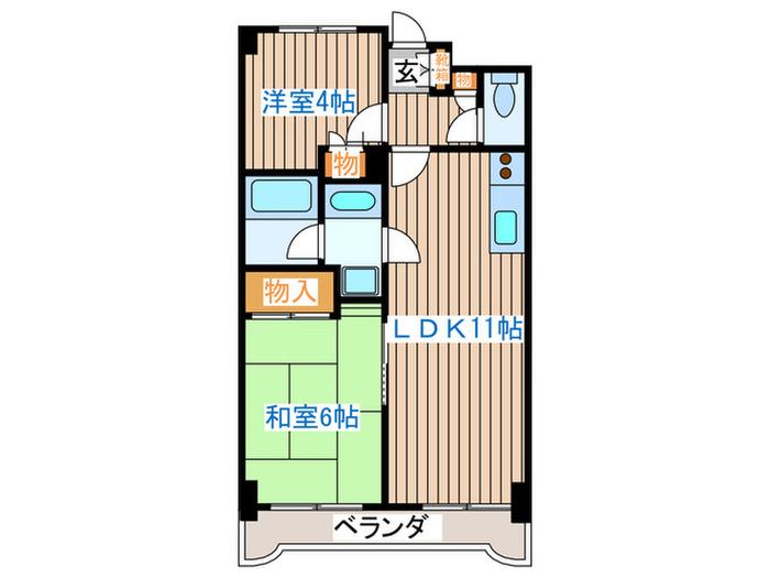 ダイアパレスグランテージ中央(2LDK/5階)の間取り写真