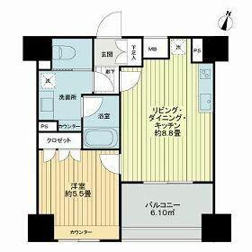 ダイナシティ赤羽(1LDK/7階)の間取り写真