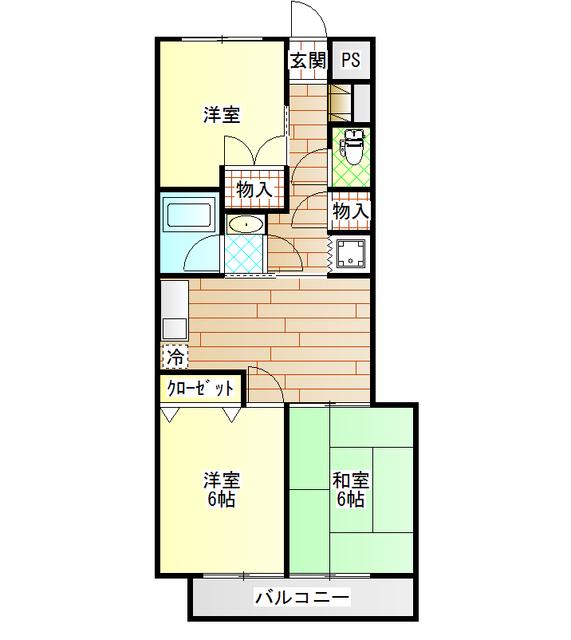 桃山ハイツ(3DK/2階)の間取り写真