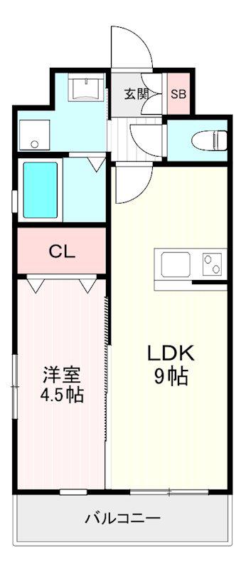 第50川崎ビル(1LDK/8階)の間取り写真