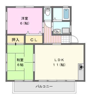 コープベルク(2LDK/1階)の間取り写真