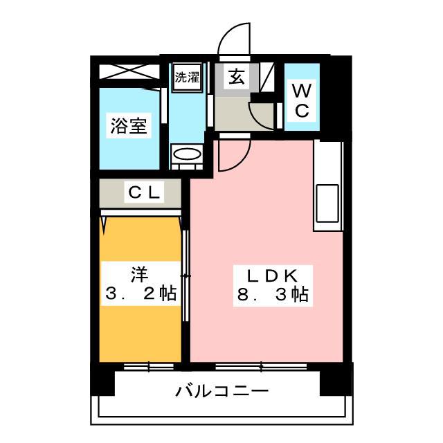 グレイスフルマンション比恵南(1LDK/4階)の間取り写真
