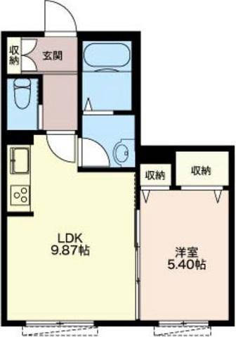 アベリア西大島(1LDK/1階)の間取り写真