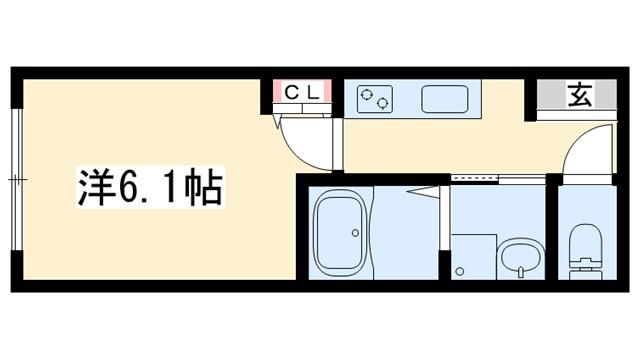 リープラス伊保駅前(1K/2階)の間取り写真