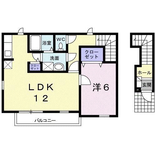 パストラルK-I(1LDK/2階)の間取り写真