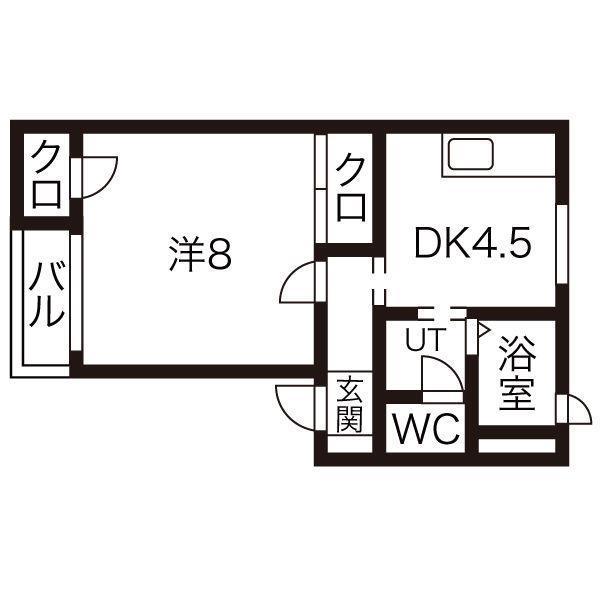 ルミエール(1DK/1階)の間取り写真