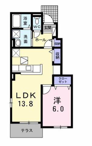 サンライズII(1LDK/1階)の間取り写真