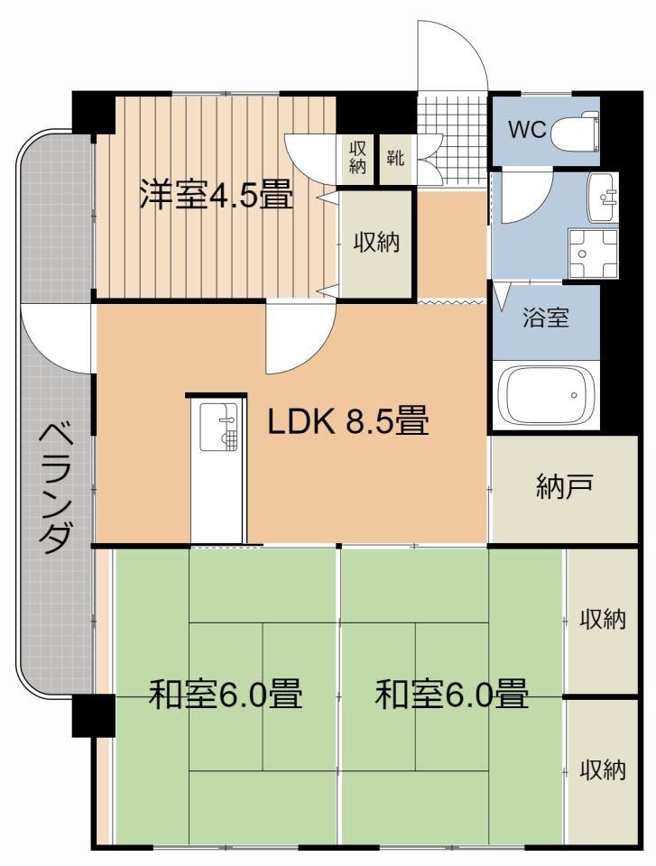 カンフォトとそ(3DK/3階)の間取り写真