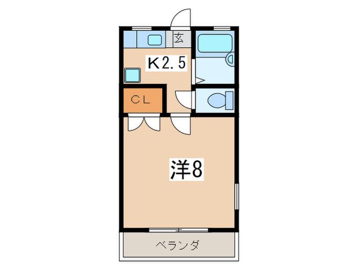ハイム湘南(1K/2階)の間取り写真