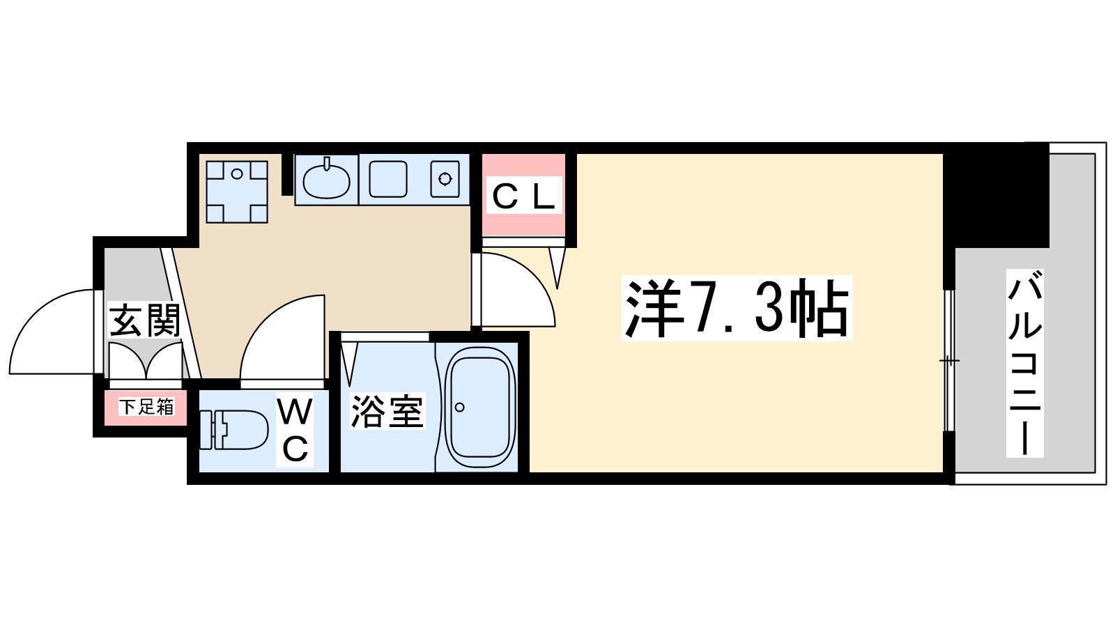 レジュールアッシュ梅田イースト(1K/9階)の間取り写真