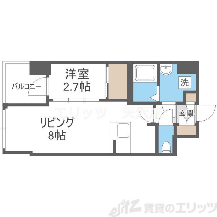 HS梅田イースト(1LDK/5階)の間取り写真