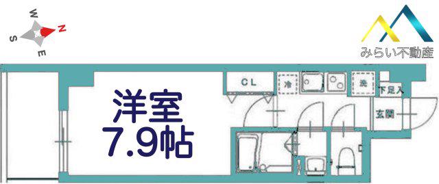 RISING PLACE桜木町三番館(1K/5階)の間取り写真