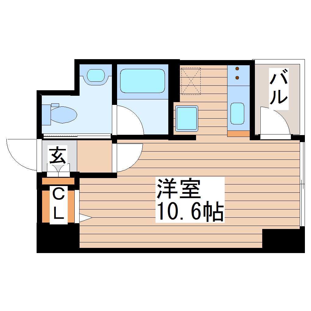 KDXレジデンス仙台駅東(ワンルーム/2階)の間取り写真