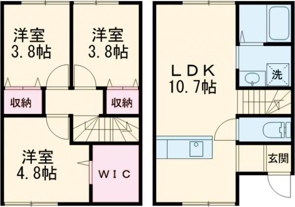 アイナス C棟(3LDK/1階)の間取り写真