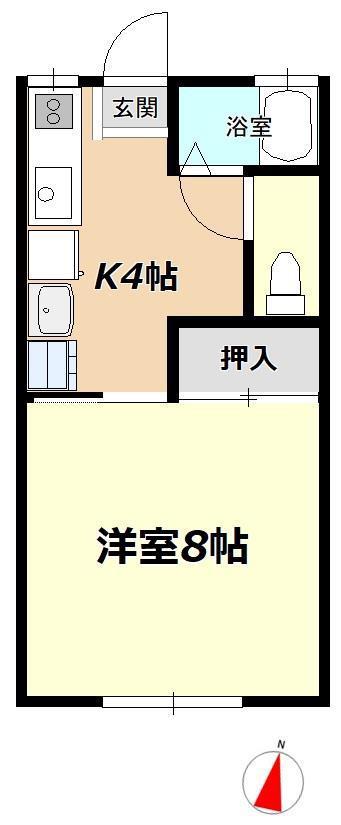 アヴァンメゾンつくば(1K/1階)の間取り写真