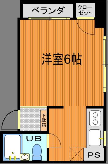 ポートハイムI(ワンルーム/3階)の間取り写真