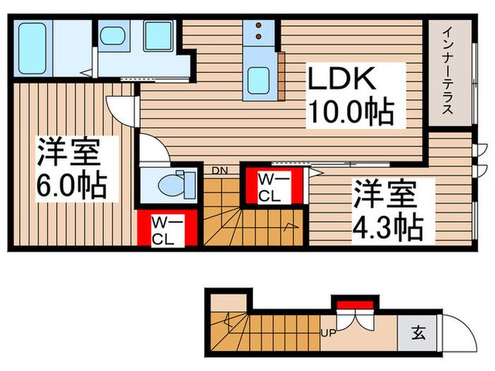 リヴィエール・カサシア(2LDK/2階)の間取り写真