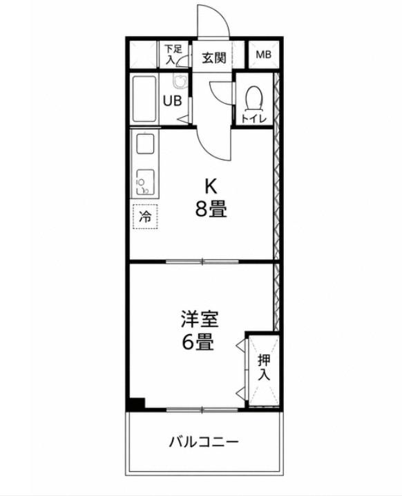 富士産業ビル(1LDK/7階)の間取り写真