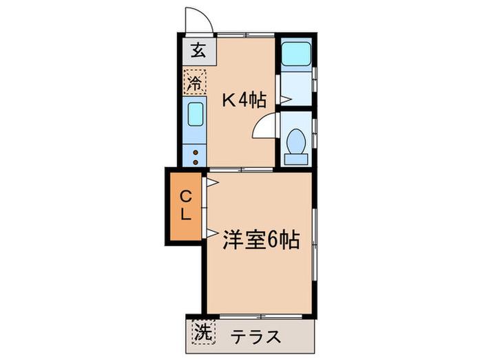 増田コーポ(1K/1階)の間取り写真