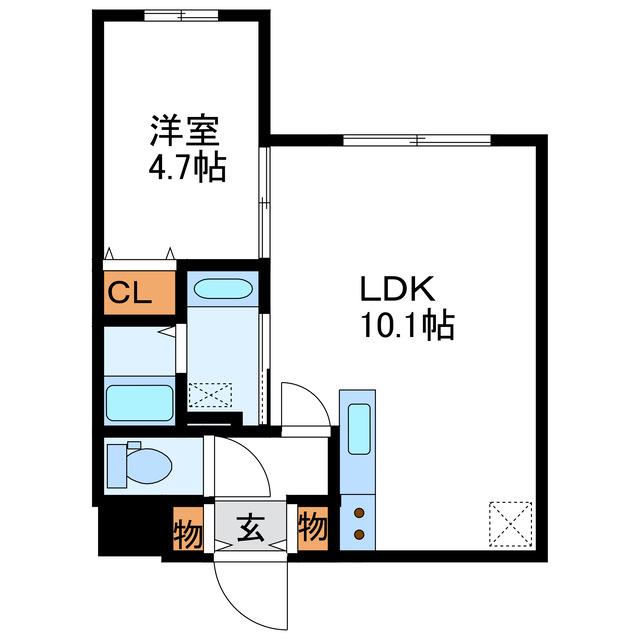 FUTABA SQUARE N21 フタバスクエアN21(1LDK/4階)の間取り写真
