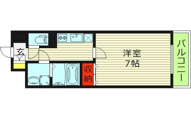 AMABILE深江橋(1K/8階)の間取り写真