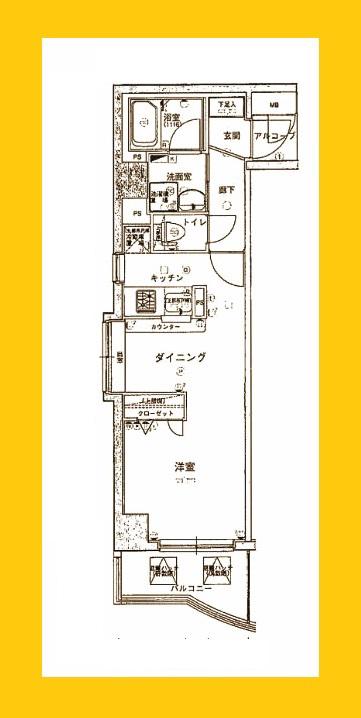 グリフィン新横浜・六番館(ワンルーム/10階)の間取り写真