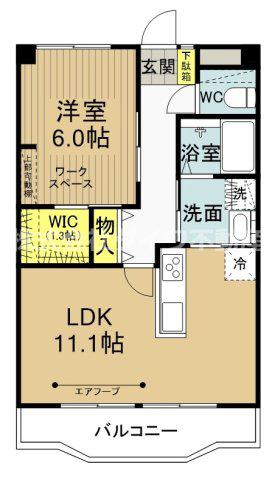 レジデンスボナール(1LDK/1階)の間取り写真