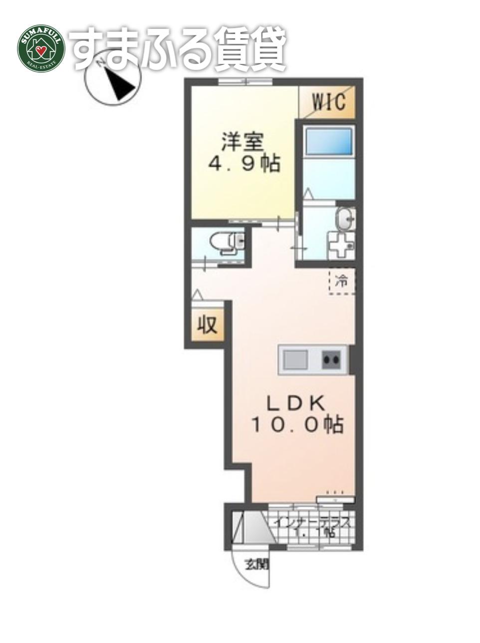 シャンス(1LDK/1階)の間取り写真