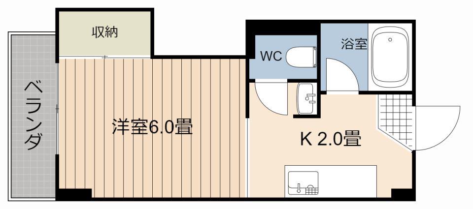 ホワイトコーポ(1K/4階)の間取り写真