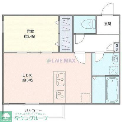 ジーメゾン東岩槻フェリシア(1LDK/2階)の間取り写真