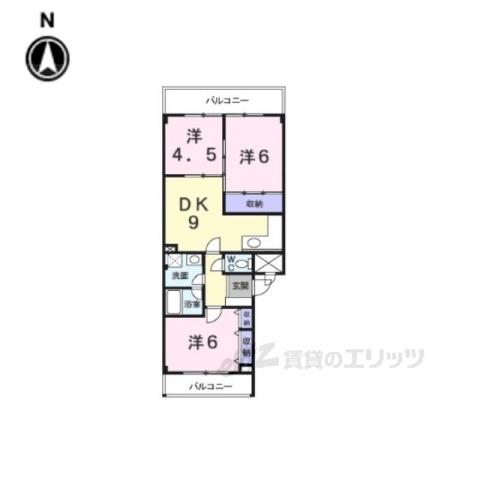 グランド―ルUM2(3DK/2階)の間取り写真