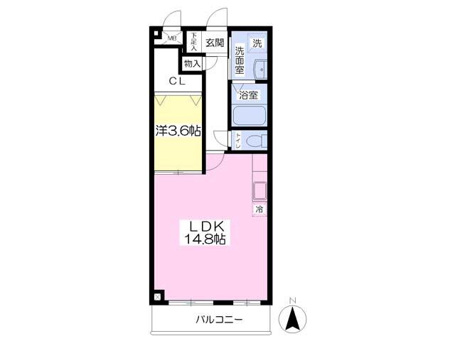BEL・VITA(1LDK/2階)の間取り写真
