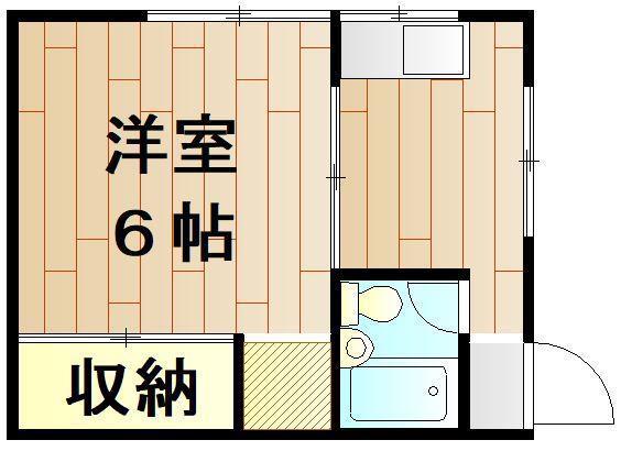 サンハイツ津田沼(1K/2階)の間取り写真