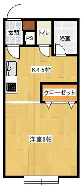 エブリライフマンション2(1K/2階)の間取り写真