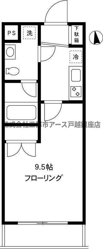 ミテッツァ大森II(1K/3階)の間取り写真