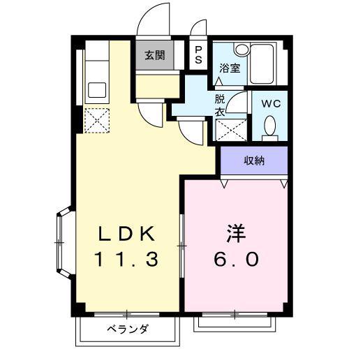 グランパズドリーム(1LDK/2階)の間取り写真