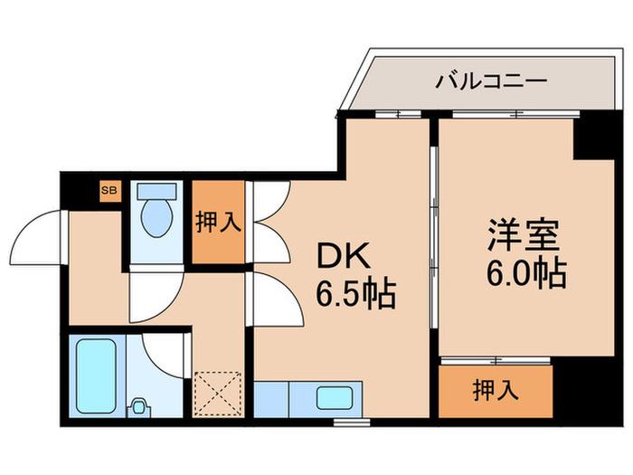 日宝エミール西千石(1DK/4階)の間取り写真