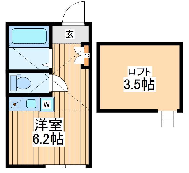 ヒルズ渡田東町(ワンルーム/1階)の間取り写真