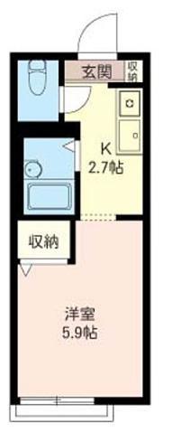 ウィンドウズ(1K/2階)の間取り写真