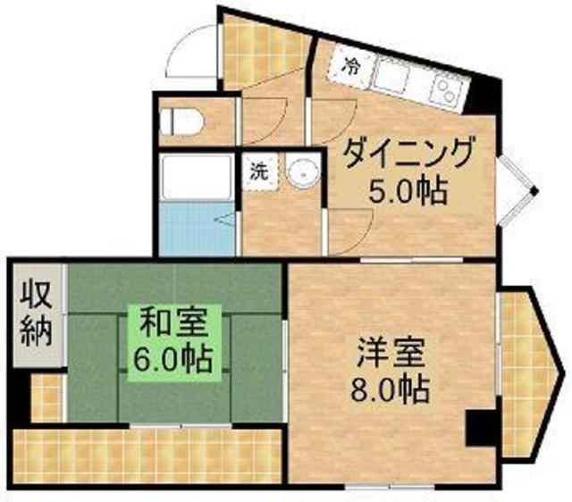 サンセルティ(2DK/8階)の間取り写真