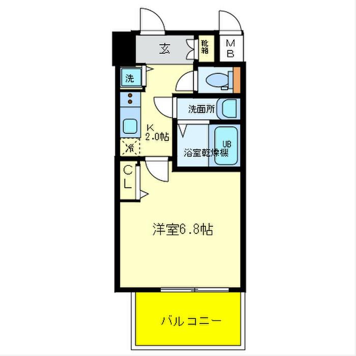 オルゴグラート森ノ宮 南館(1K/3階)の間取り写真