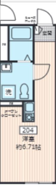 センターテラス(ワンルーム/2階)の間取り写真