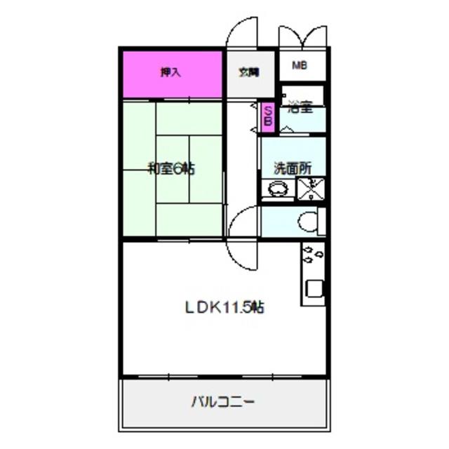 YOSHIDA MANSION(1LDK/4階)の間取り写真