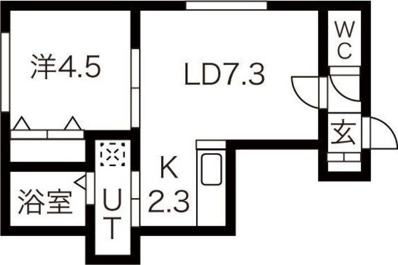 ヴィバーチェ麻生(1LDK/3階)の間取り写真