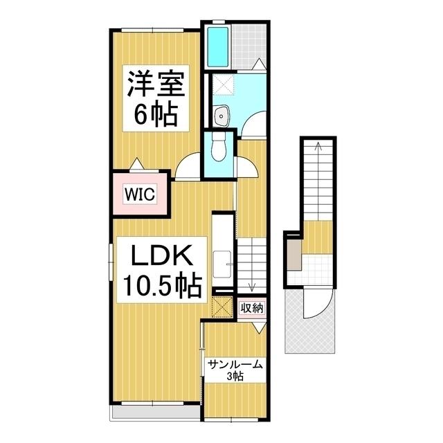 ＪＲ篠ノ井線 安茂里駅 徒歩18分 2階建 新築(1LDK/2階)の間取り写真