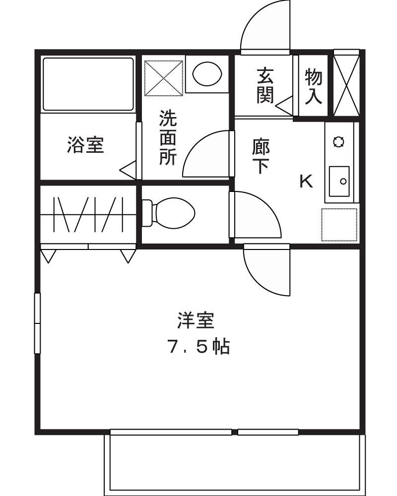 エミネンスたまプラーザ(1K/2階)の間取り写真