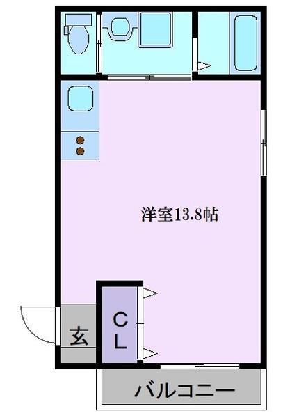アヴィレックス(ワンルーム/2階)の間取り写真