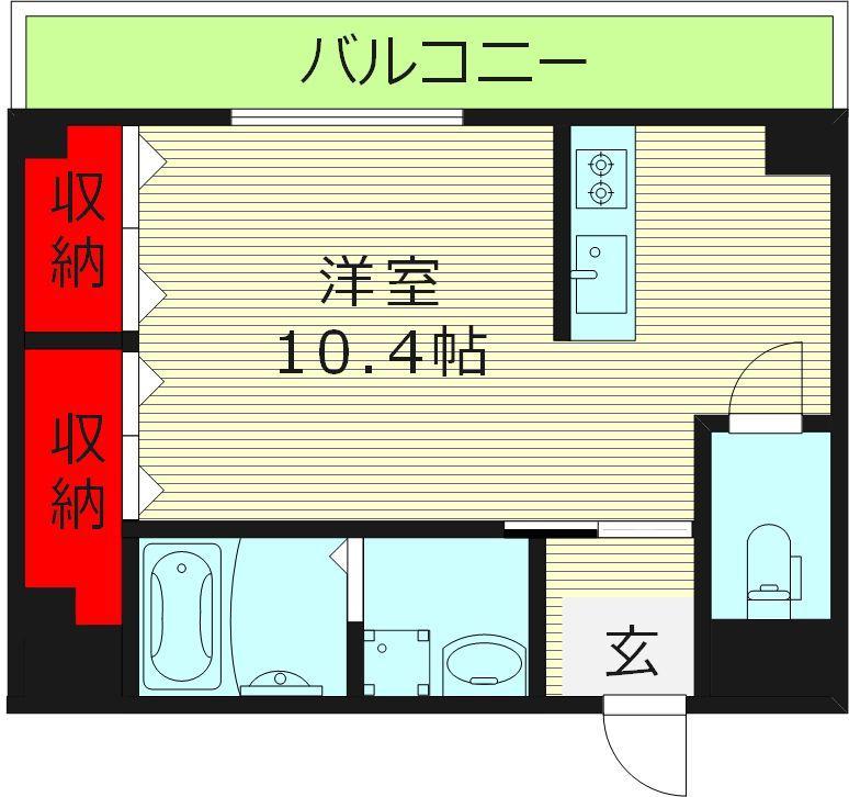 クライス横堤(ワンルーム/3階)の間取り写真